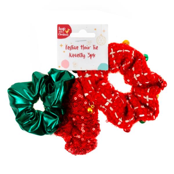 3 Pack Christmas Hair Tie