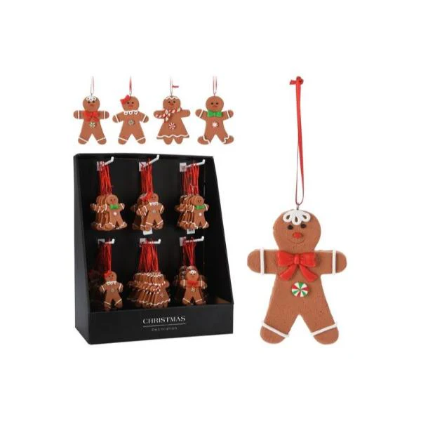 Gingerbread Hanging Clay Decor - 8cm