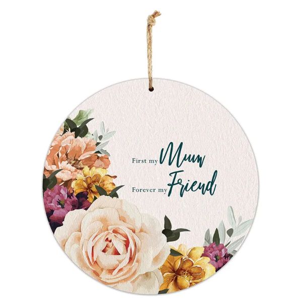 Rose Hanging tin Sign - 30cm