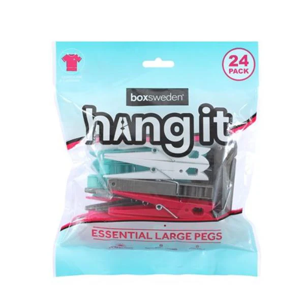 24 Pack Large Hang It Essential Clothes Pegs - Image 2