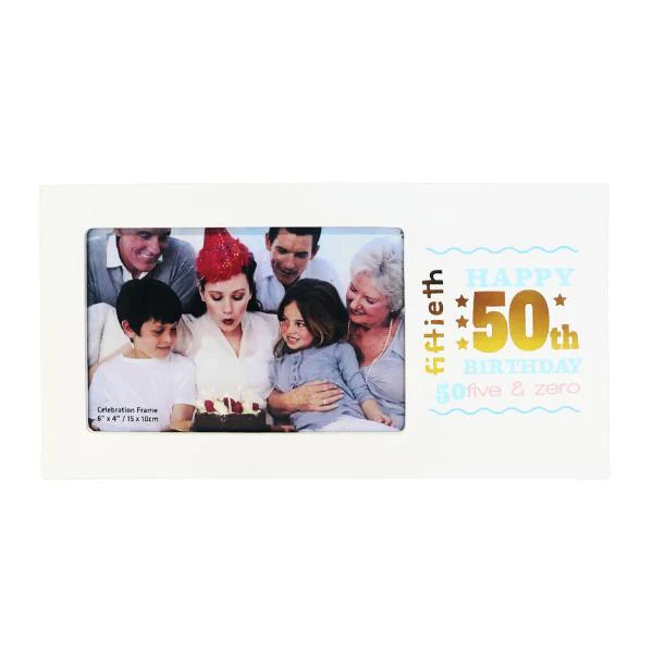 Ceramic Happy 50th White Gold Foil Mug - 350ml - Image 3