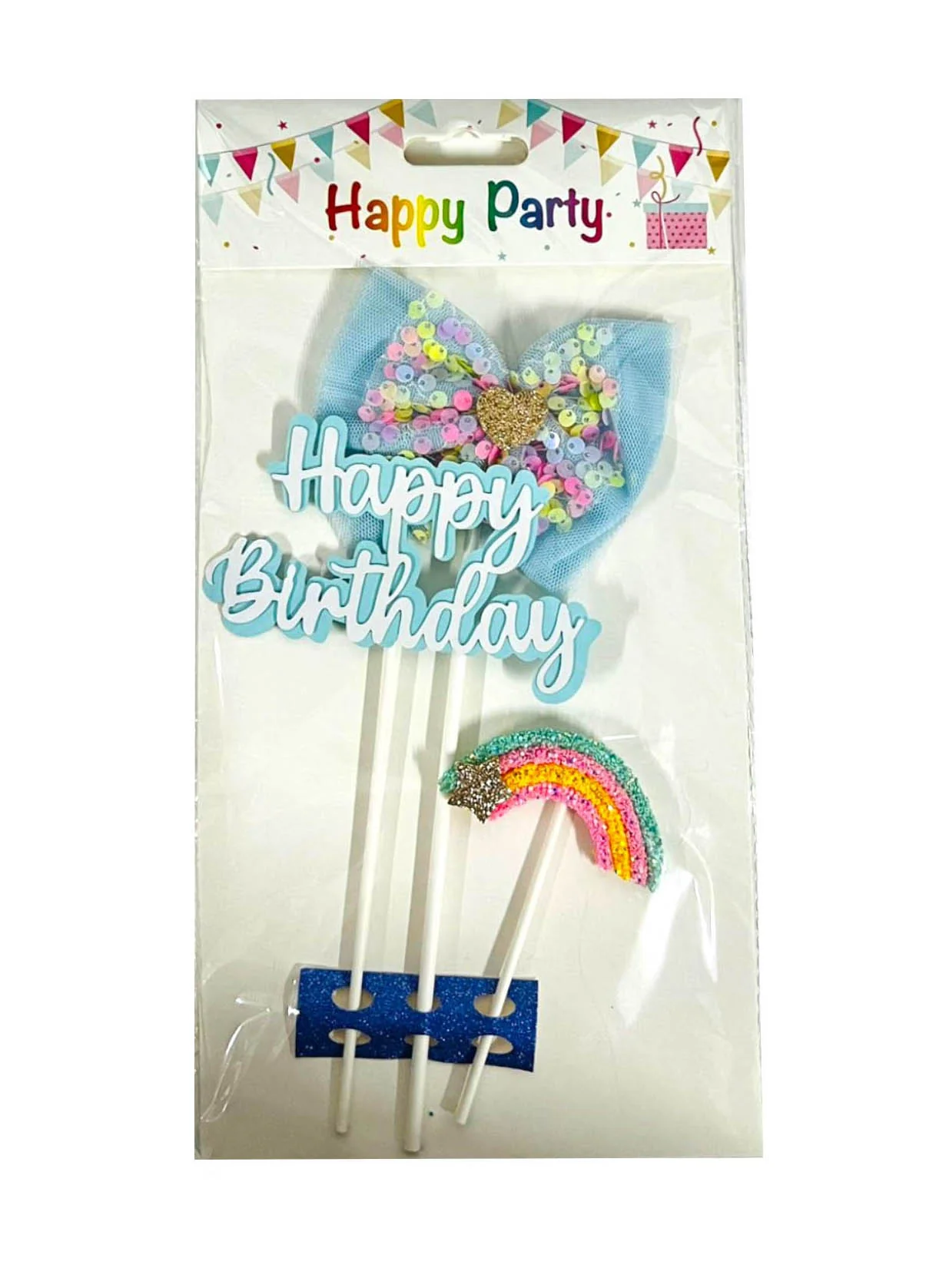 Happy Birthday Bow Cake Topper - Image 2