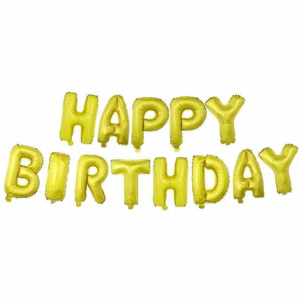 HAPPY BIRTHDAY LASER GOLD FOIL BALLOON