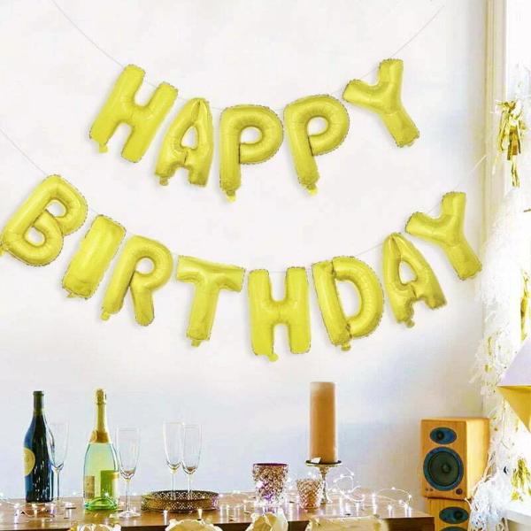 HAPPY BIRTHDAY LASER GOLD FOIL BALLOON - Image 3