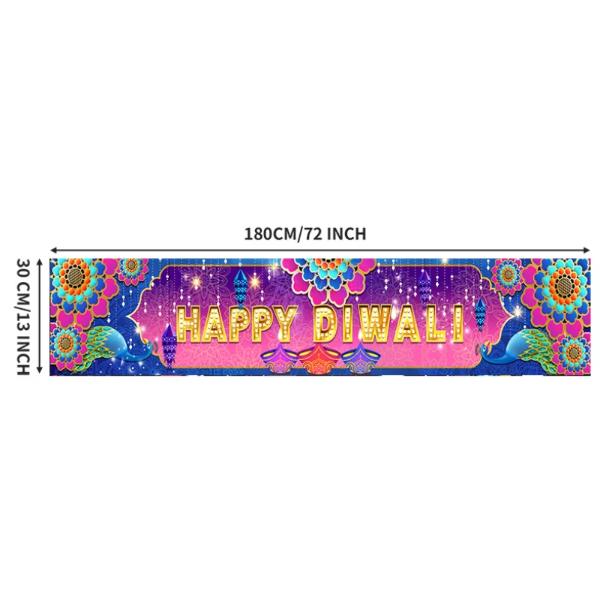 Happy Diwali Table Runner - 180cm x 30cm - Image 2