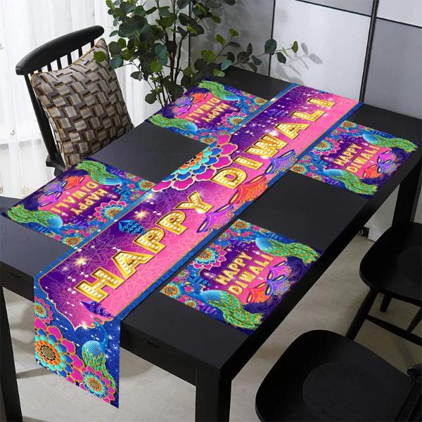 Happy Diwali Table Runner - 180cm x 30cm - Image 4