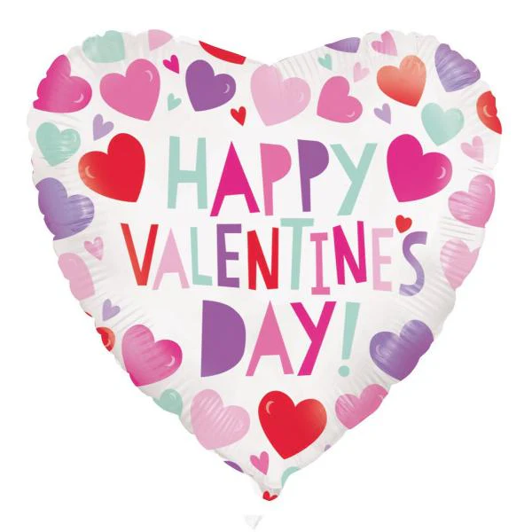 HAPPY VDAY HRT 18inchFOIL BLN PKG