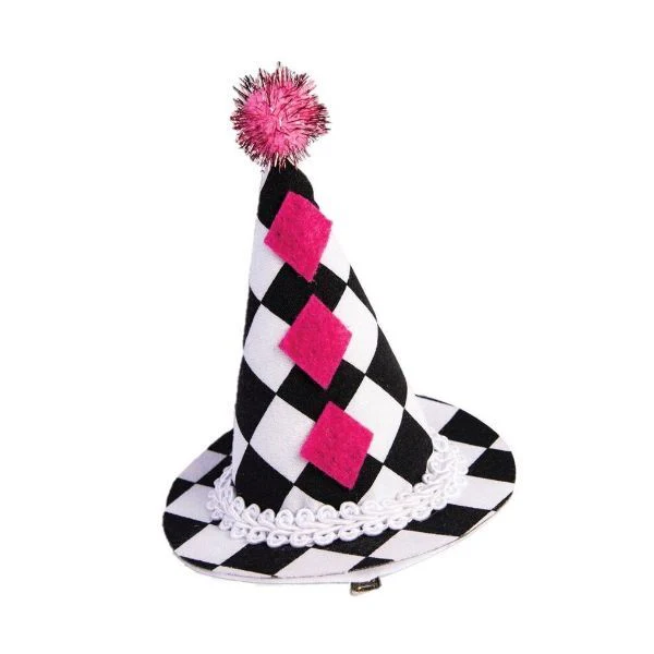 HAT - HARLEQUIN CLOWN MINI HAT W/CLIP