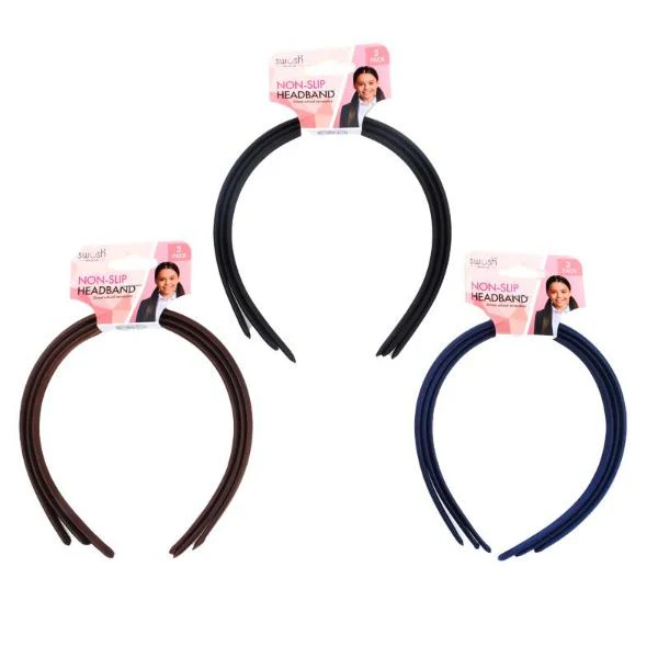 3 Pack Non Slip Headband - 16cm x 1cm