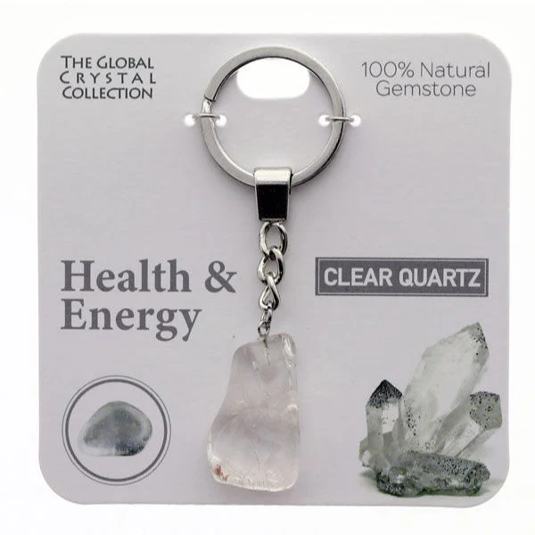 Clear Quartz Health & Energy Gem Keyring