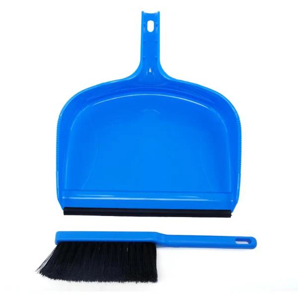 2 Pack Blue Jumbo Heavy Dudy Dustpan & Brush Set - 33cm x 40cm - Image 2