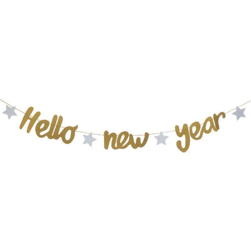 Hello New Year Glitter Bunting - 1.5m