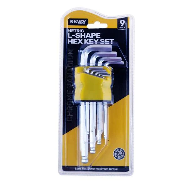 9 Pack Has Key Ball End Short L Handle Metric