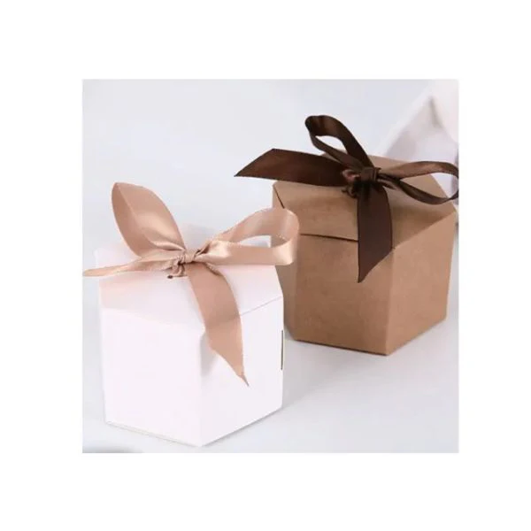 3 Pack Hexagon Gift Box With Ribbon - 8.5cm x 7.5cm x 5.5cm - Image 2