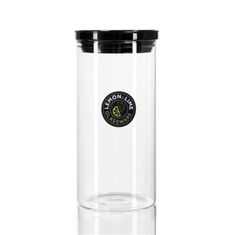 Highbury Glass Jar with Acrylic Black Lid - 1.4L