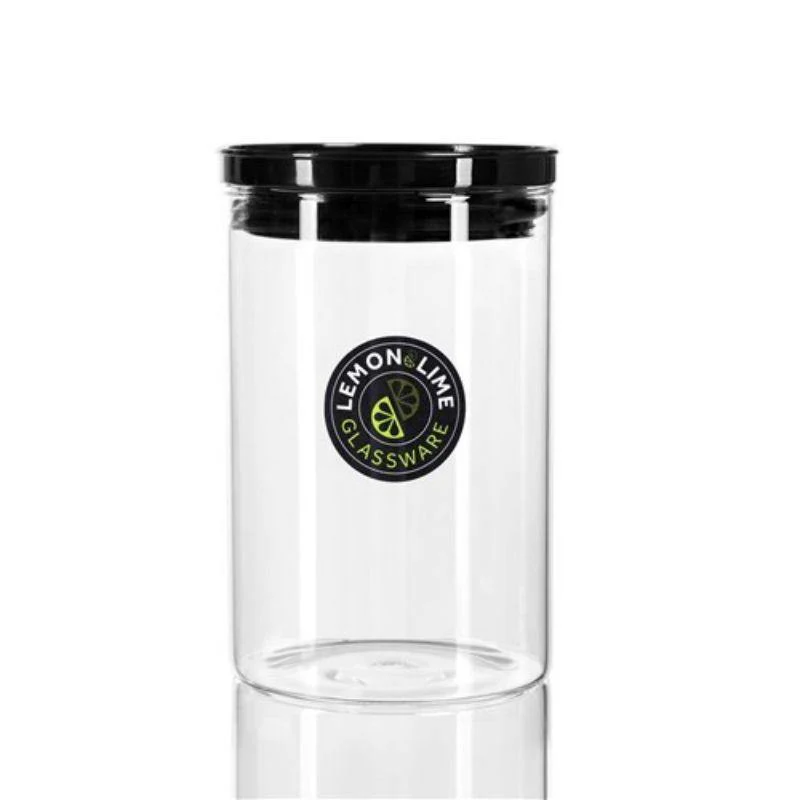 Highbury Glass Jar with Acrylic Black Lid - 1L