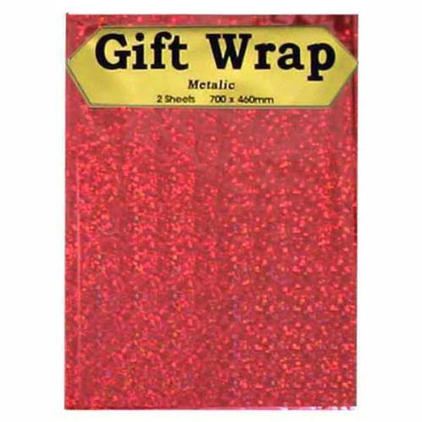 2 Sheets Metallic Holographic Gift Wrap - 70cm x 46cm - Image 3