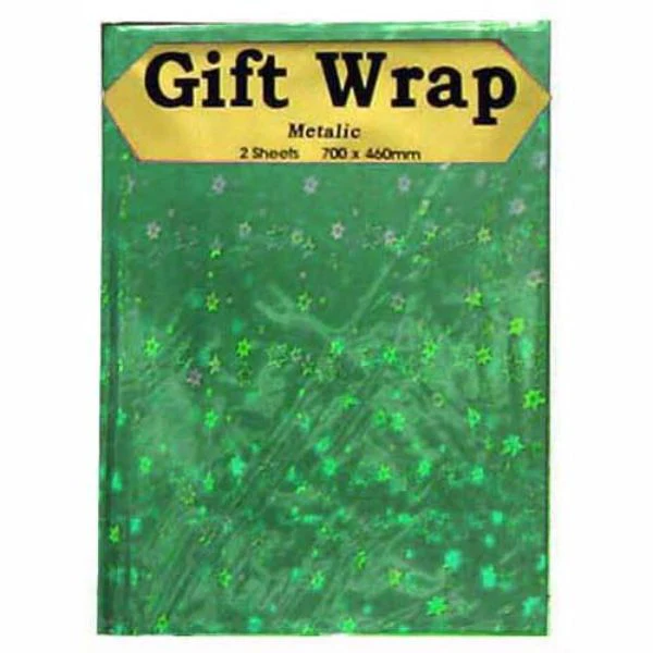 2 Sheets Metallic Holographic Gift Wrap - 70cm x 46cm - Image 4