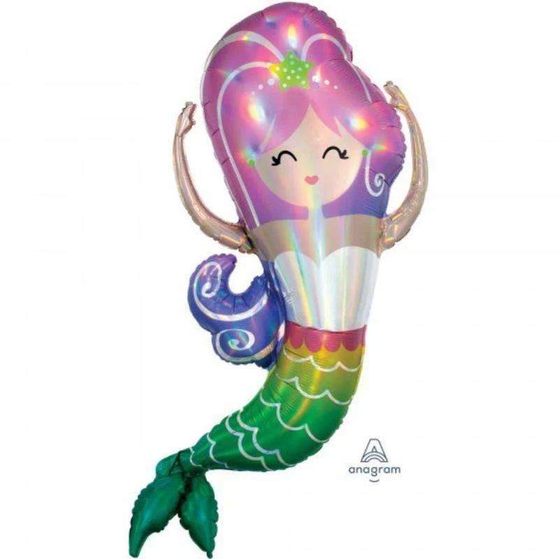 Holographic Iridescent Mermaid Foil Balloon - 81cm x 104cm