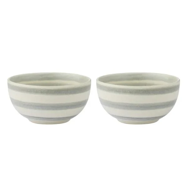 2 Pack Homey Denim Ceramic Bowl - 13.5cm x 7cm