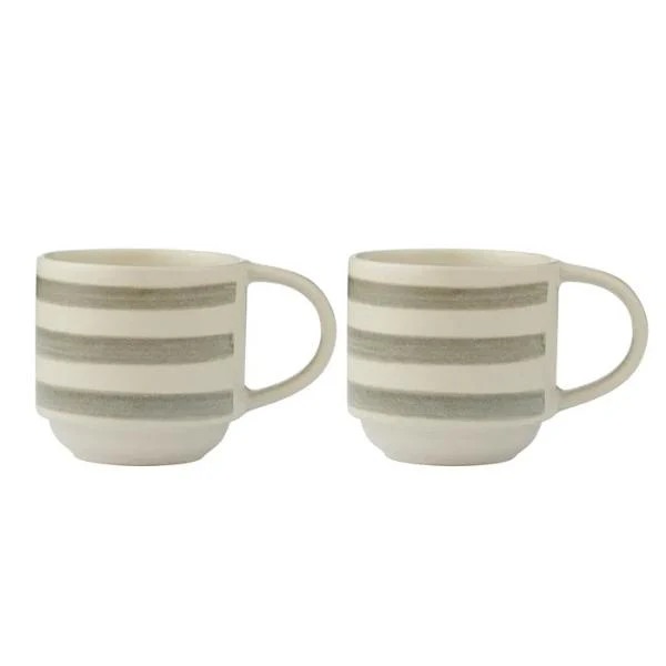 2 Pack Homey Olive Ceramic Travel Soup Mug - 9cm x 9cm