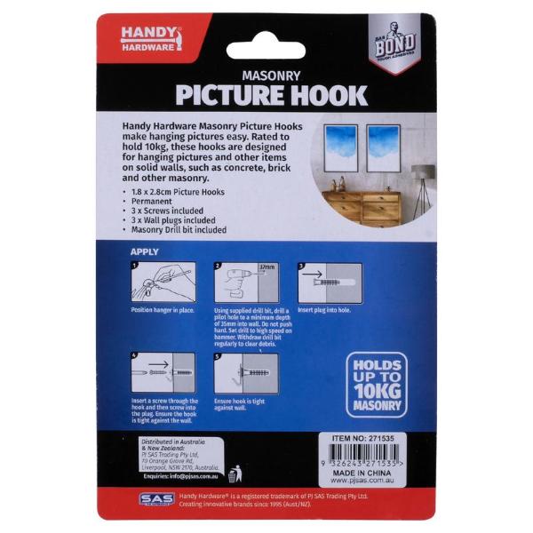 3 Pack Brass Plated Hook Picture - Image 3