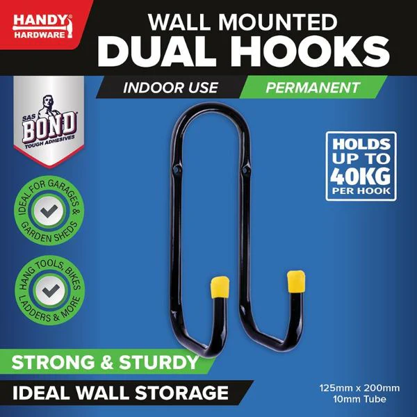 Wall Mounted Dual Hooks - 20cm x 12.5cm - Image 2
