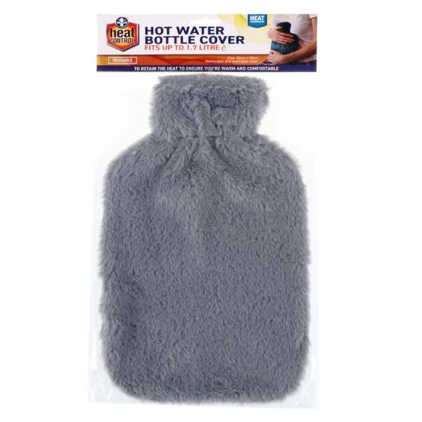 Coral Fleece Cover Hot Water Bottle - 1.7L - Image 2