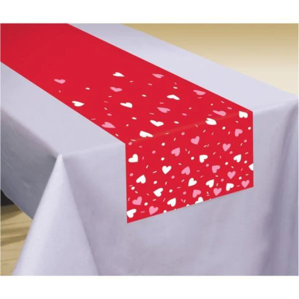 Valentines Day Heart Fabric Table Runner - 33cm x 183cm