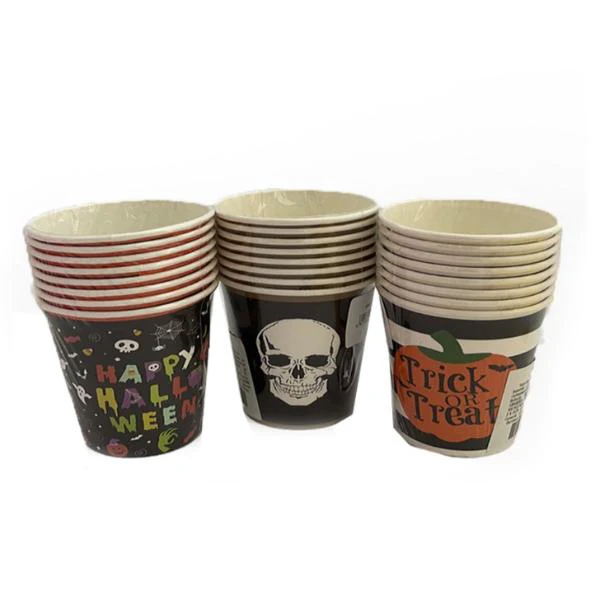 8 Pack Halloween Paper Cups - 266ml