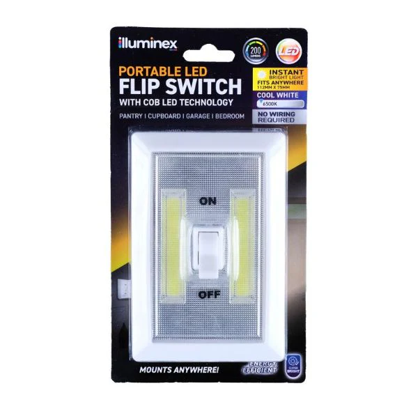 Illuminex Battery Operated Portable LED Flip Switch