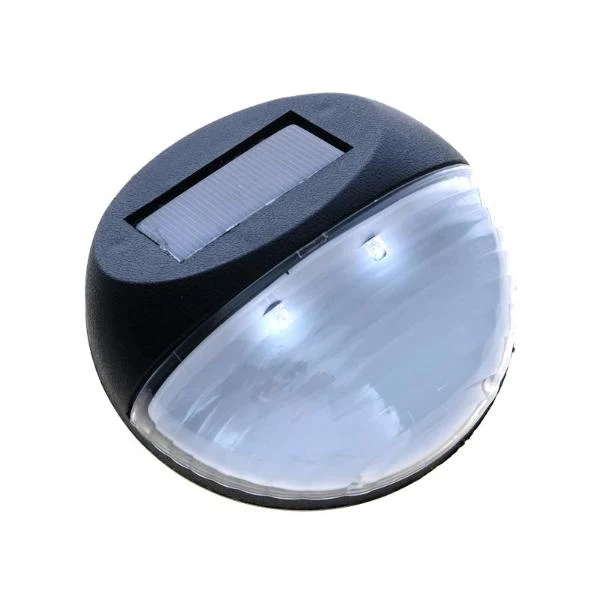 Illuminex Round Black Outdoor Solar Led Wall Warm White Light - 11cm - Image 2