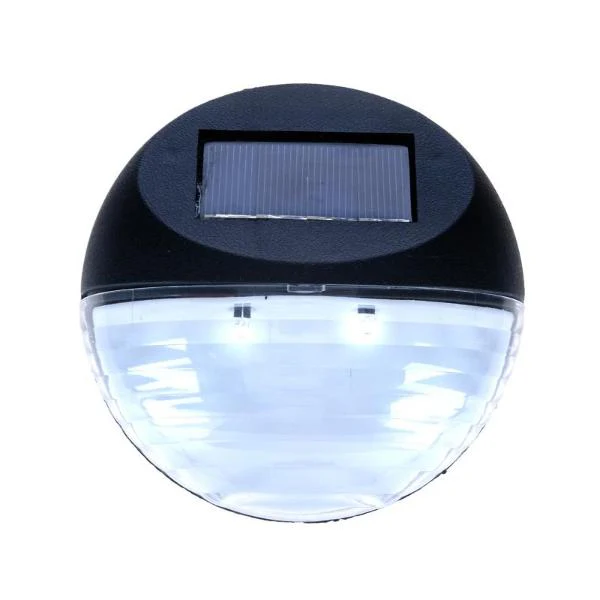 Illuminex Round Black Outdoor Solar Led Wall Warm White Light - 11cm - Image 4