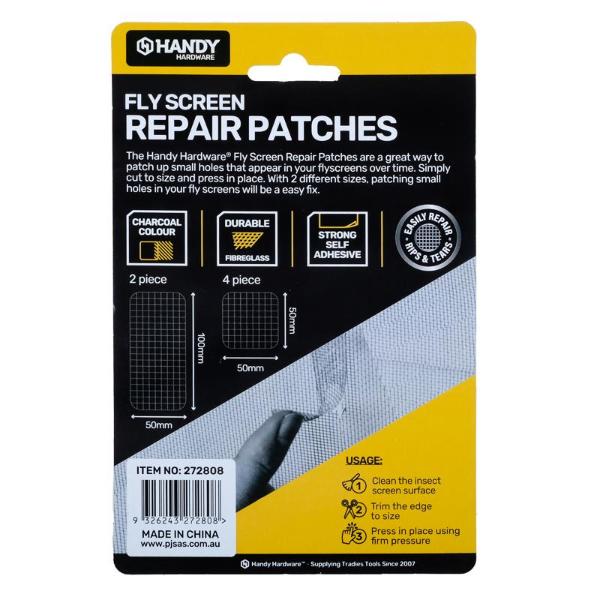 6 Pack Black Insect Screen Adhesive Repair Sheets - Image 3