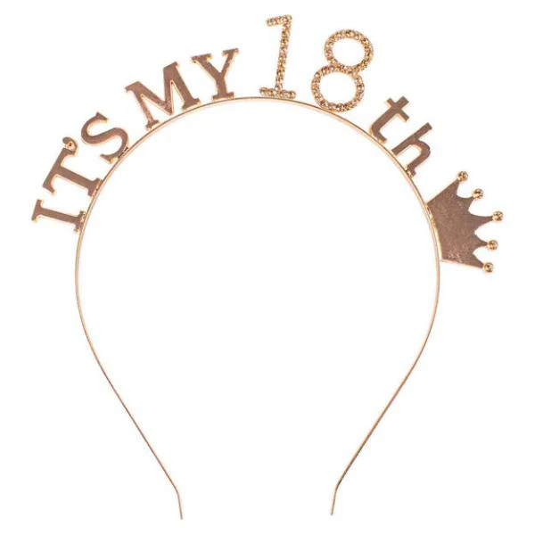 Rose Gold Its My 18th Headband