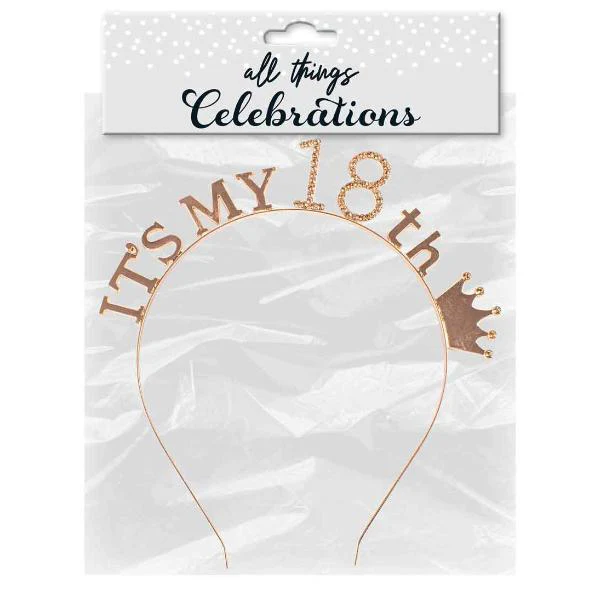 Rose Gold Its My 18th Headband - Image 4