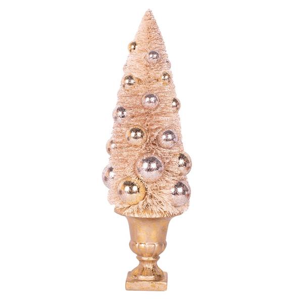 Ivory Sisal Tree With Baubles In Pot - 11cm x 40cm