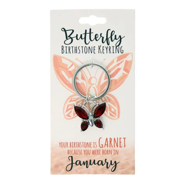 January Butterfly Birthstone Keyring