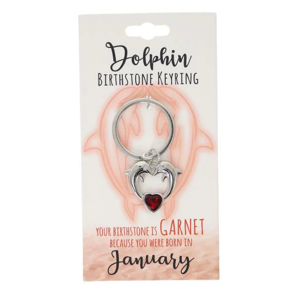 January Dolphin Birthstone Keyring