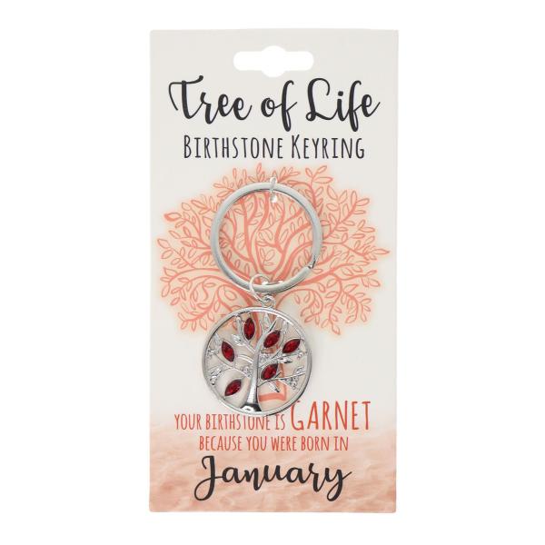 January Tree Of Life Birthstone Keyring