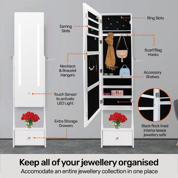Jewellery Cabinet - 52cm x 35cm x 158cm - Image 2