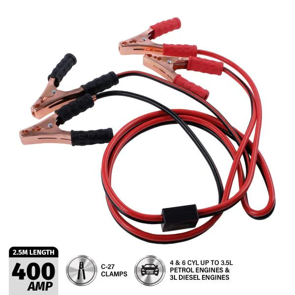 Taipan 400A C-27 Clamps & Surge Protection Jumper Lead Cables - 250cm - Image 5