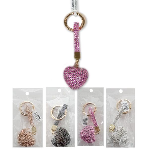 Diamante Heart Keyring