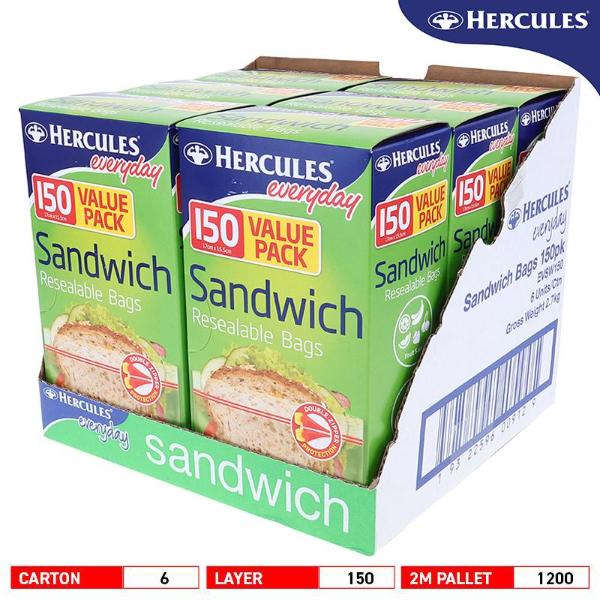 150 Pack Kitchen Consumables Sandwich Bags - 16.5cm x 15.5cm - Image 3