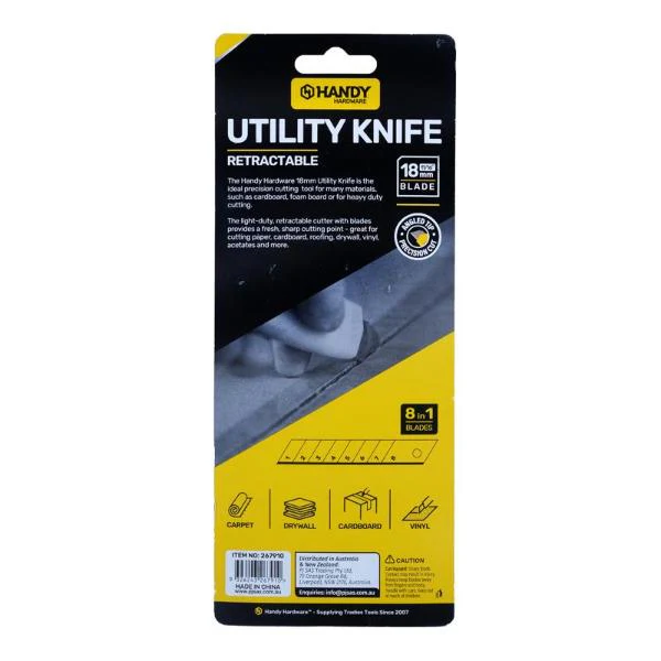 Black & Yellow 8 Blades In 1 Snap Off Utility Knife - Image 3