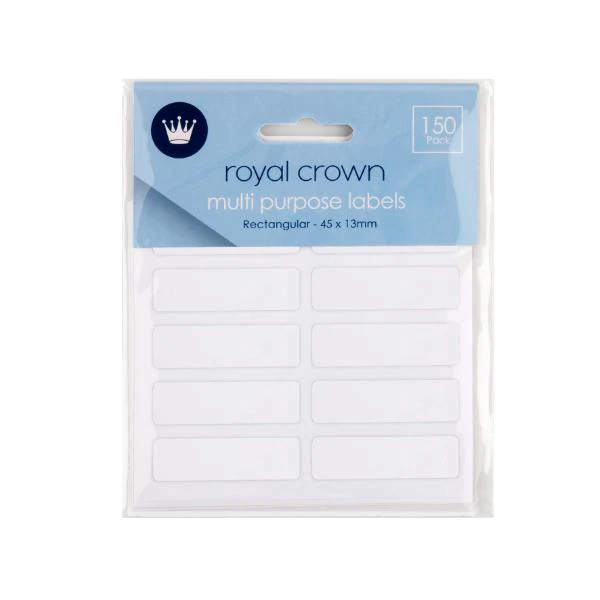 150 Pack Royal Crown Multi Purpose Labels - 4.5cm x 1.3cm