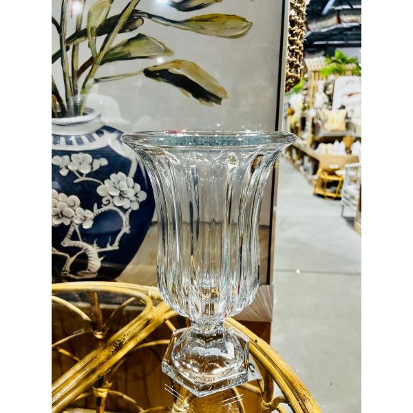 Large Antique Clear Glass Vase - Image 2