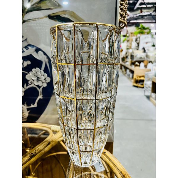 Large Glass Vase With Gold Insert - Image 2