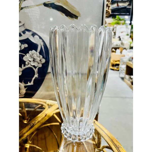 Large Clear Glass Vase - Image 2