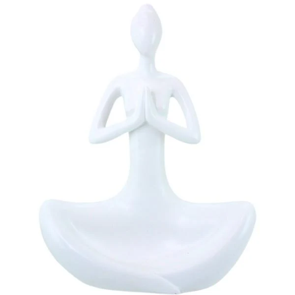 White Large Yoga Lady - 24cm x 32cm